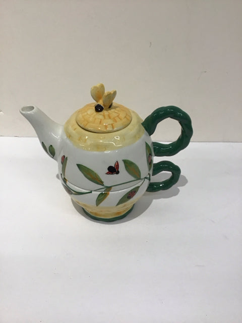 2-Layer Ceramic Bumble Bee Teapot