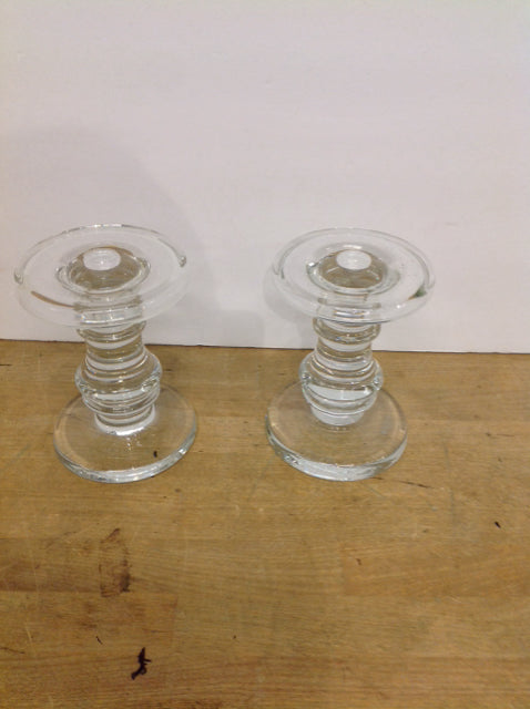 8" Pair Krosno Crystal Candle Holders