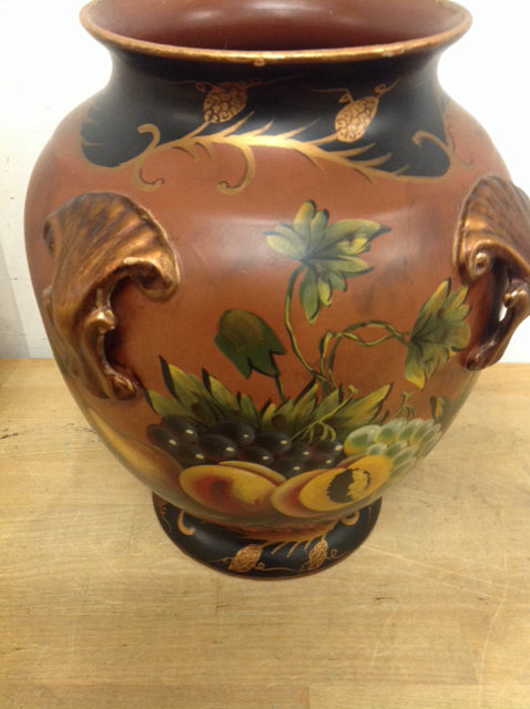 Vase- 12" Ceramic Painted Fruit