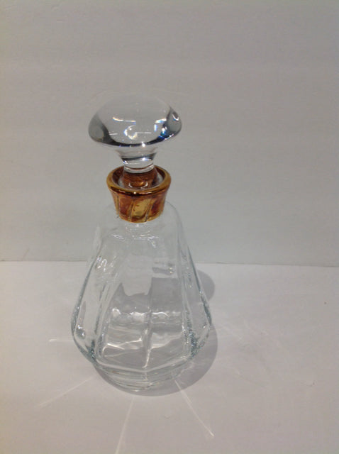 10" Glass Decanter w/Gold Rim
