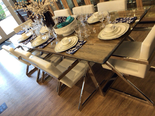 Modani Large Samana Glass Top Dining Table