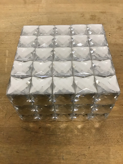 5" Squared Faux Crystal Decorative Box