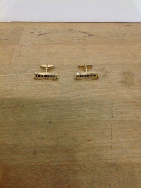 Gold Train Cufflinks