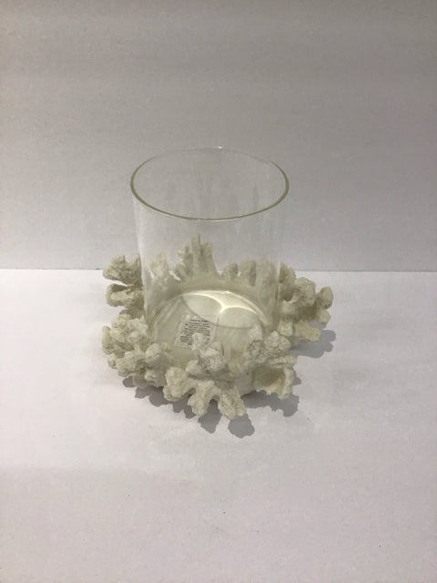 7" Faux Coral Candle Holder