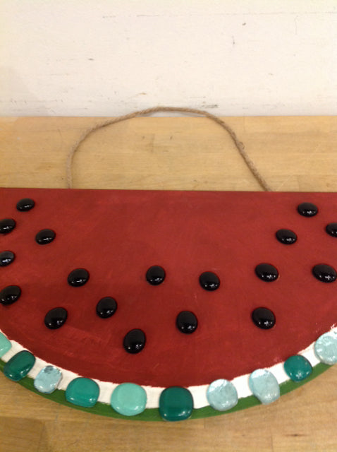 Wall Decor- 19" Wood Jewel Watermelon