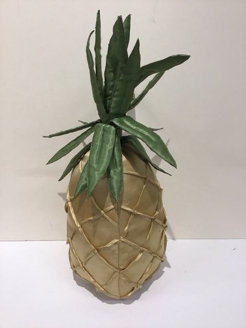 Satin Fabric Gold Pineapple