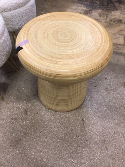 Round Faux Wood End Table