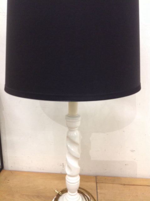 24" White Spindle Lamp