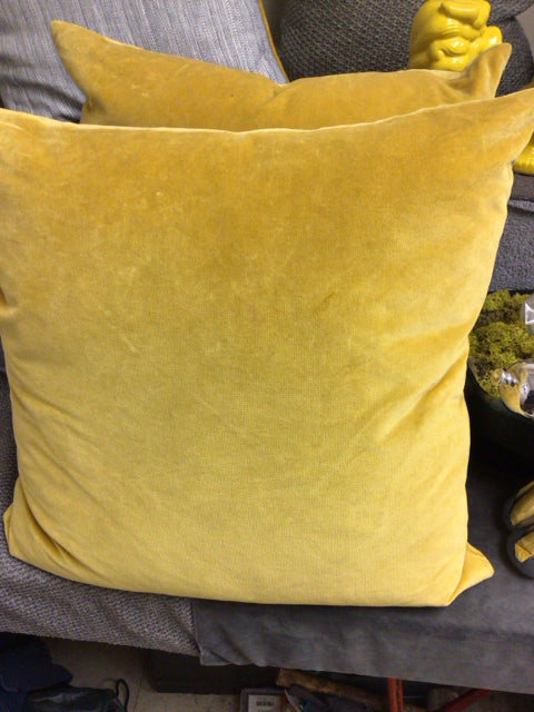 20" Yellow Fabric Pillow