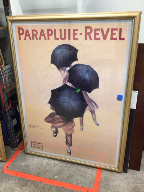 40 7/8" X 53 5/8" Parapluie-Revel Gold Framed Poster Print