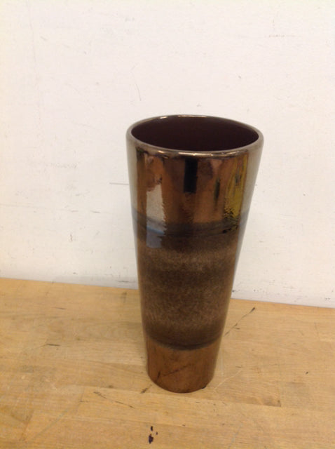 Vase- 12" Gold Ceramic Vase