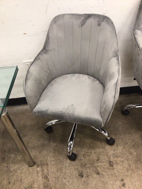 Yaheetech Modern Light Gray Velvet Desk Chair