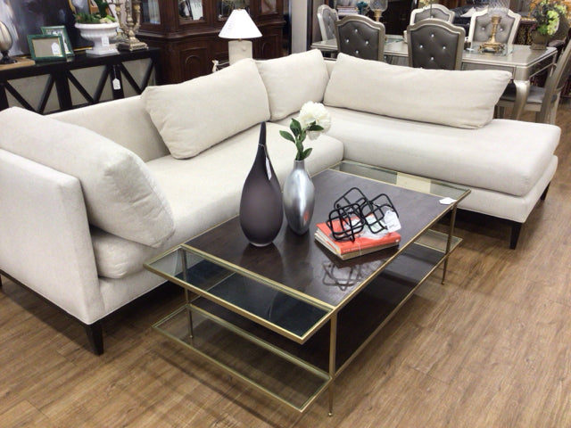 107" X 78" X 30" Lee Industries Valerie 2 PC Cream Fabric Sectional