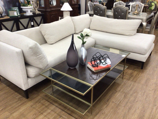 107" X 78" X 30" Lee Industries Valerie 2 PC Cream Fabric Sectional