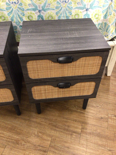 Gray/Cain Front Nightstand