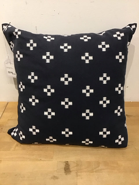 Navy Blue/White Stich Pattern Pillow