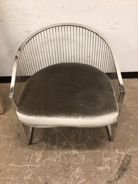 Robb & Stucky For Century Furniture Ruffalo Nickel Barrel Chair