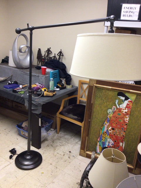 Metal Adjustable Floor Lamp W/Shade