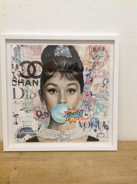 26" Framed Audrey Hepburn Print on Paper