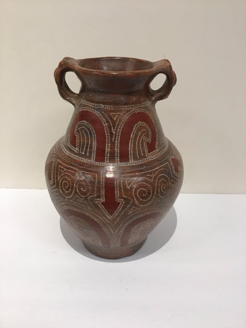 11" Decorative Pottery Vase w/Handles