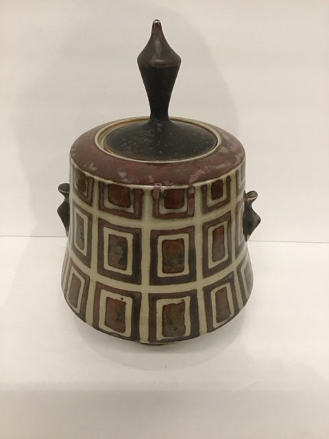 11" Boch Belgium Ceramic Lidded Art