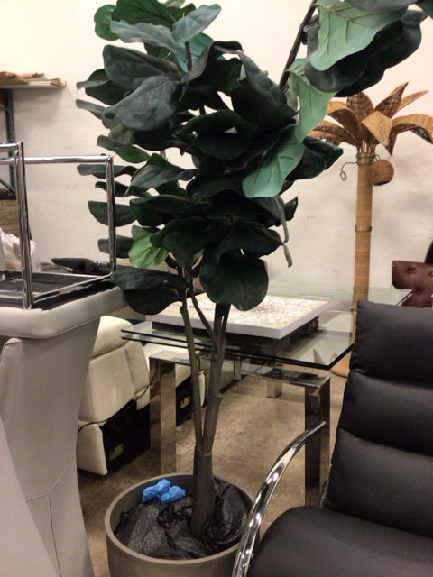 Faux Potted Plant In Grey Planter