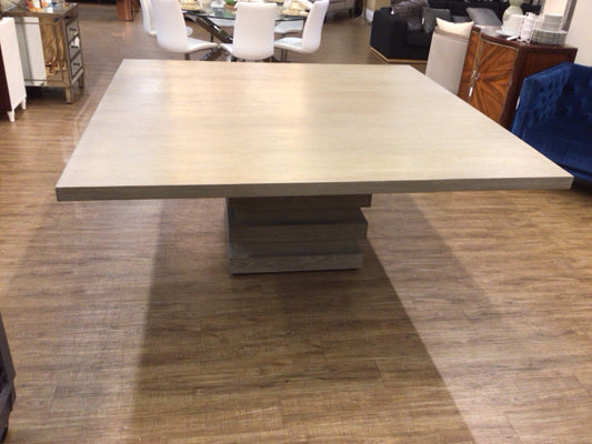 RH Square Wood Pedestal Dining Table