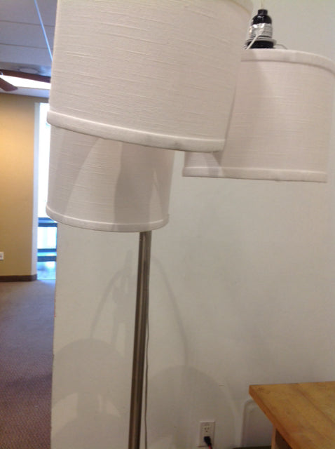 Floor Lamp- 72" Brushed Chrome 3 Arm