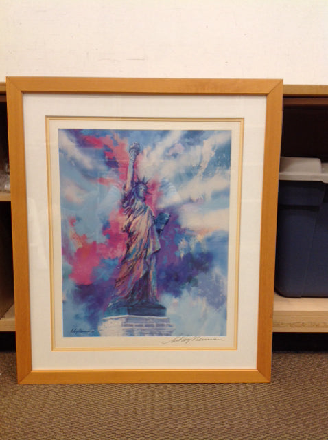 31x36 Framed Leroy Neiman Statue of Liberty Signed