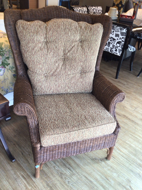 Lexington Wicker Wing Back Arm Chair