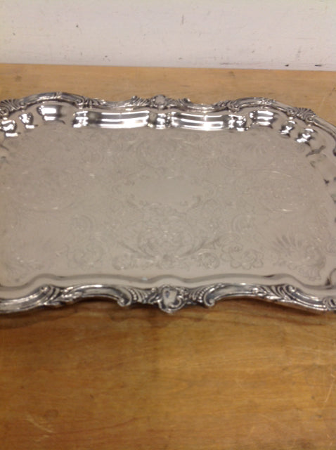 Silverplate Tray- 20"  Ornate Footed