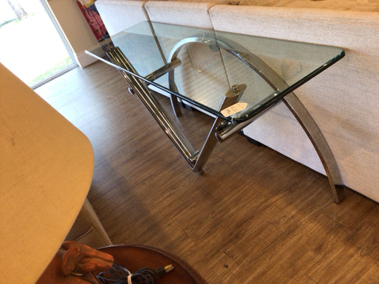 Chrome & Glass Console Table
