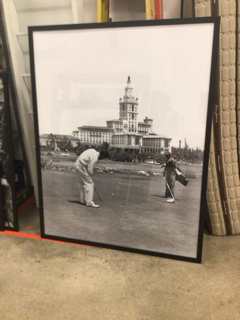 49" X 62" Black & White Framed Miami Print