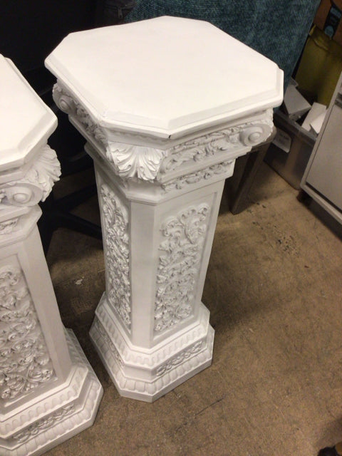 Carved White Pedestal