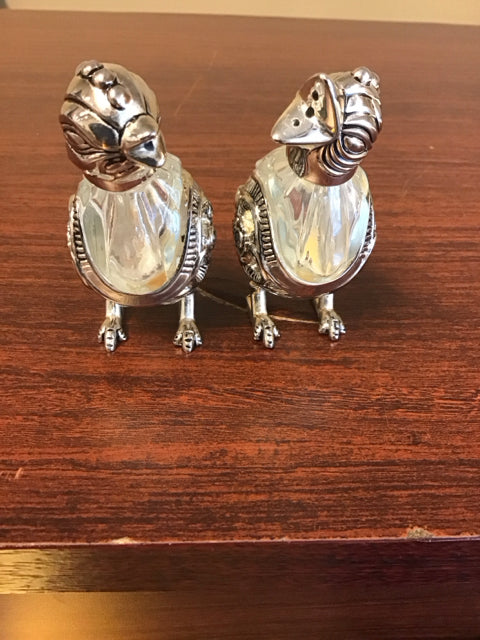 Godinger Crystal & Silver Chicks Salt And Pepper