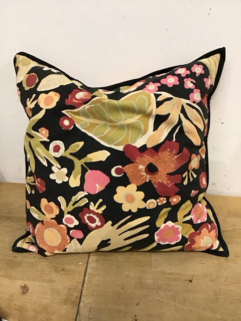 22" Black Muti Color Floral
