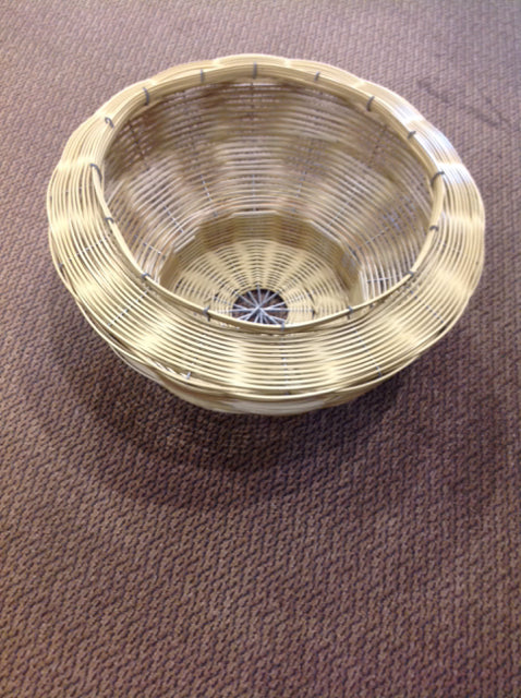 Planter- 23" Round Woven Rattan Wire