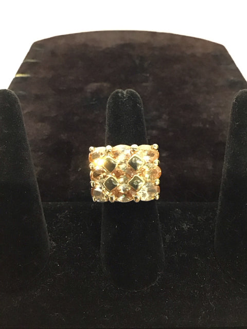 Gold Ring w/Orange Stones