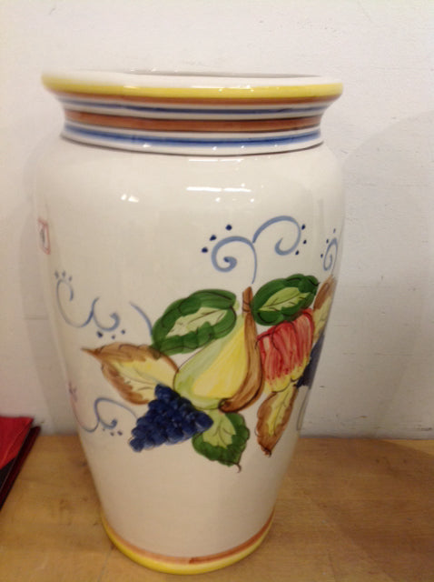 Vase- 18" Ceramic Painted Portugal Fruit