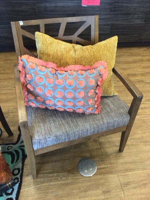 Reticulated Back Wood Arm Chair