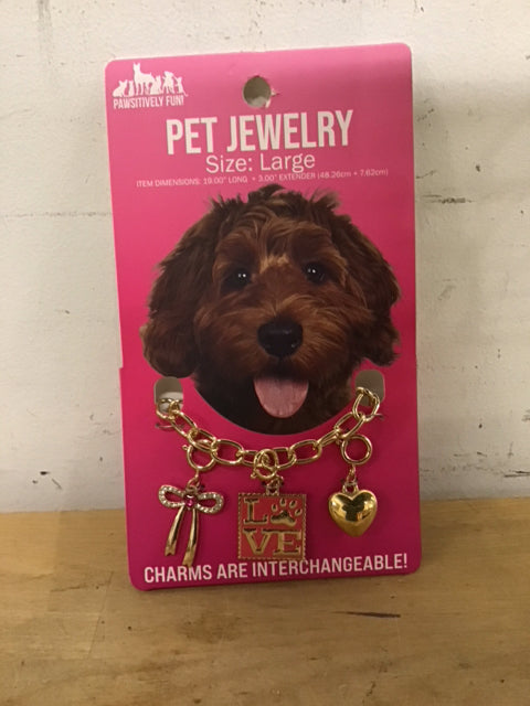 Goldtone Charm Dog Collar