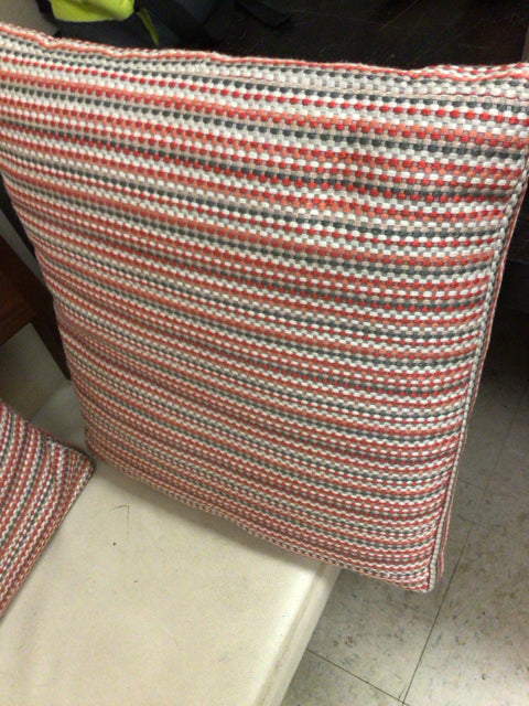 Red/Grey/White Woven Pillow