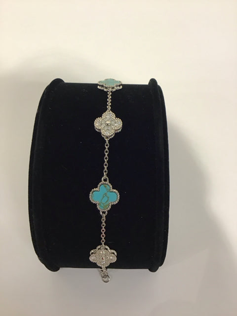 Van Cleef Style Turquoise/Paive Bracelet