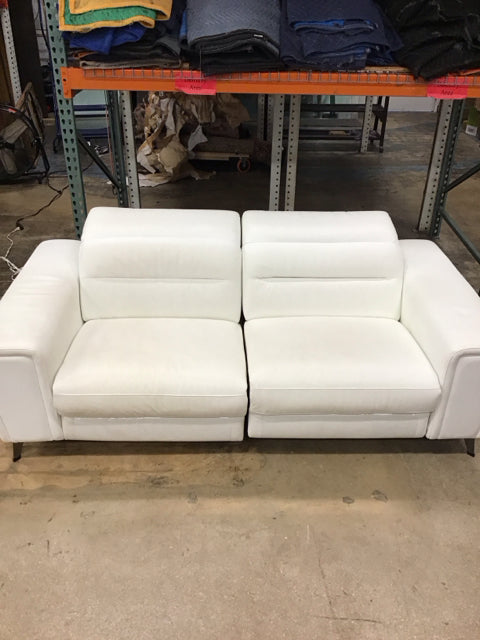 2 Seat Leather Electric Recliner Sofa As Is