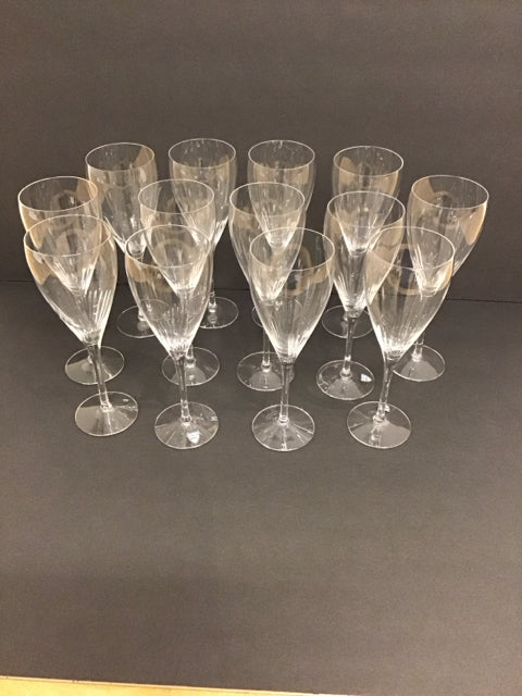 Set/13 Orrefors "Crescendo" Crystal Wine Glasses