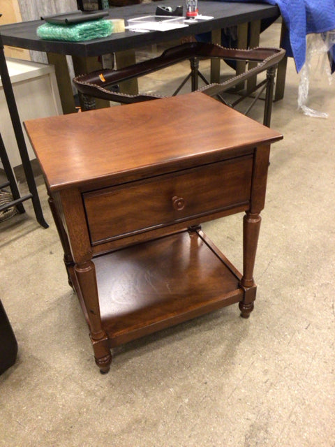 Med Wood Tone 1 Drawer Nightstand