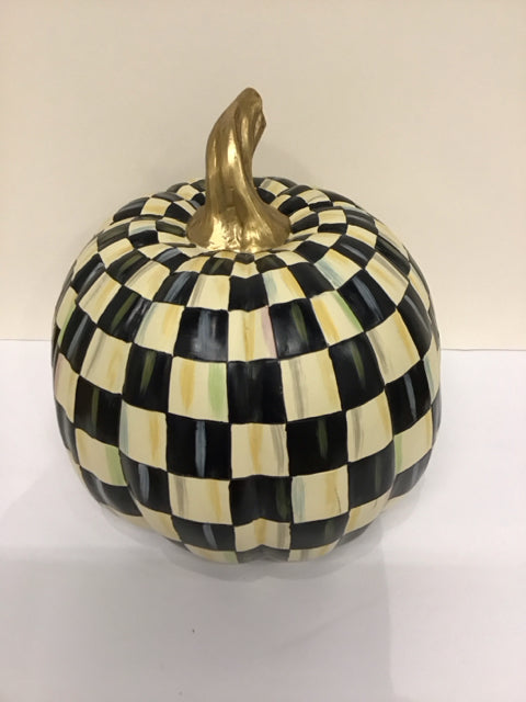 12" Mackenzie Childs Courtly Check Pumpkin