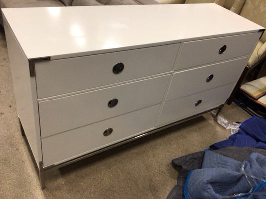 West Elm White Six Drawer Dresser