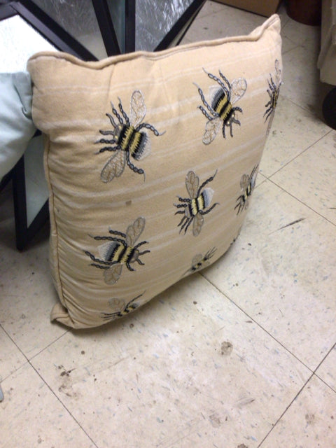 Beige Bumblebbe Pattern Pillow