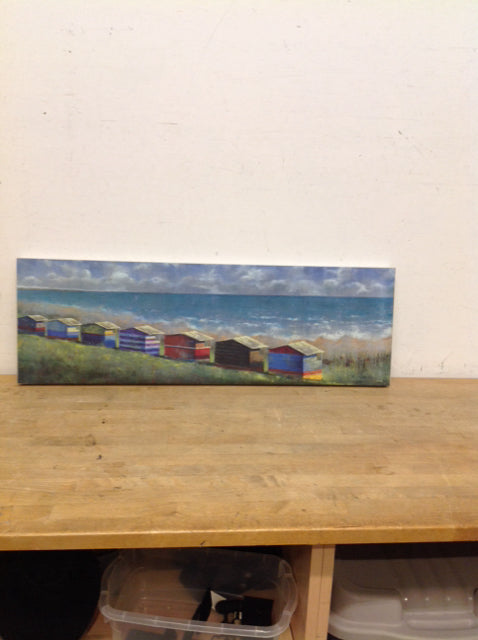 35x12 Cabanas on the Beach Print on Canvas